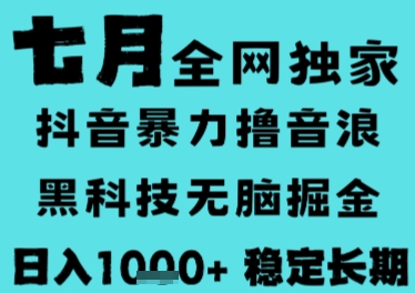 7月最新风口抖音无人直播撸音浪，长期稳定，非短期，全自动运行，低门槛无脑，日入1k+【揭秘】-万三聊项目
