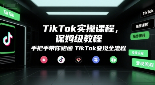 TikTok实操课程，保姆级教程，手把手带你跑通TikTok变现全流程-万三聊项目