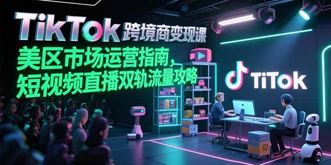 TikTok跨境电商变现课，美区市场运营指南，短视频直播双轨流量攻略-万三聊项目