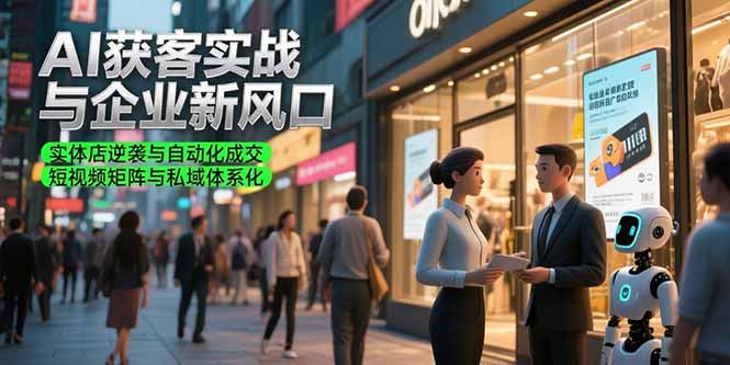 AI获客实战与企业新风口，实体店逆袭与自动化成交 短视频矩阵与私域体系化-万三聊项目