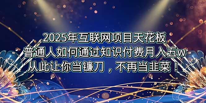 2025年互联网项目天花板，普通人如何通过卖项目实现逆风翻盘，月入5W＋！-万三聊项目