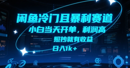 闲鱼冷门且暴利赛道，小白当天开单，利润高，照抄就有收益，日入1k+【揭秘】-万三聊项目