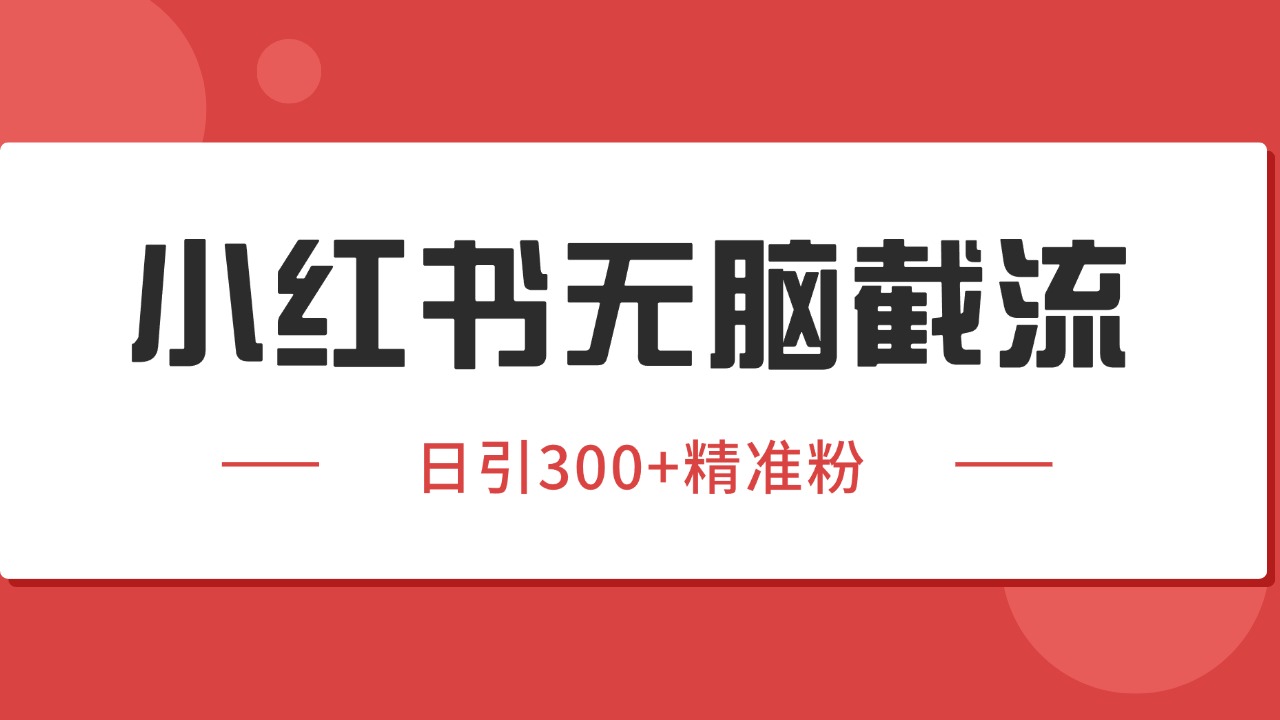 小红书截流同行客源，独家野路子获客玩法 日引200+暴力获客-万三聊项目