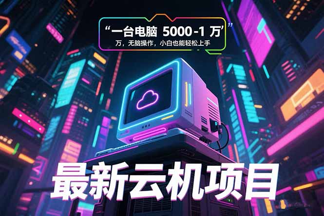 最新云机项目 一台电脑5000到10000 无脑操作小白也能轻松上手-万三聊项目