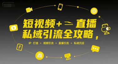 短视频+直播私域引流全攻略，IP打造 +视频引流 +直播引流 +私域沉淀-万三聊项目