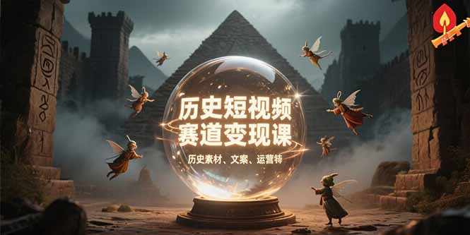 历史短视频赛道变现课，百集素材库应用，文案剪辑技巧，账号运营全案-万三聊项目