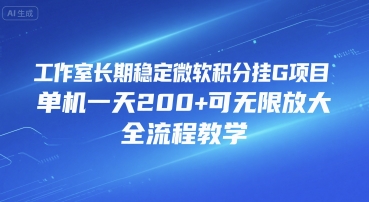 工作室长期稳定微软积分挂G项目，单机一天200+可无限放大，全流程教学【揭秘】-万三聊项目