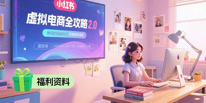虚拟电商全攻略2.0，开店选品实操流程，账号定位、货源发布、笔记发布技巧-万三聊项目