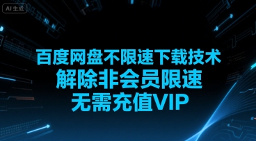 百度网盘不限速下载技术，解除非会员限速，无需充值VIP-万三聊项目