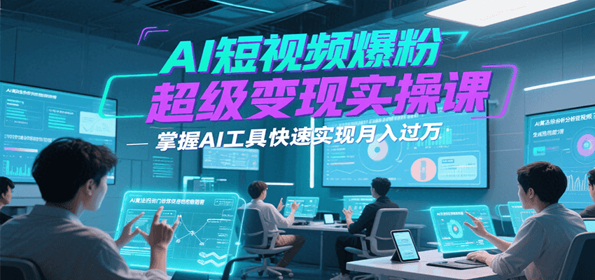 AI短视频爆粉超级变现实操课，掌握AI工具快速实现月入过万-万三聊项目