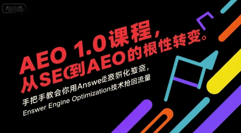 AEO 1.0 课程，从SEO到AE0的基命性转变，手把手教会你用AnswerEngineOptimization技术抢回流量-万三聊项目