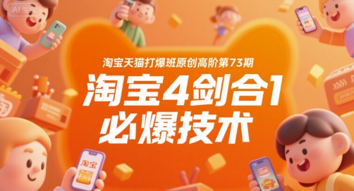 淘宝天猫打爆班原创高阶第73期，淘宝4剑合1必爆技术-万三聊项目