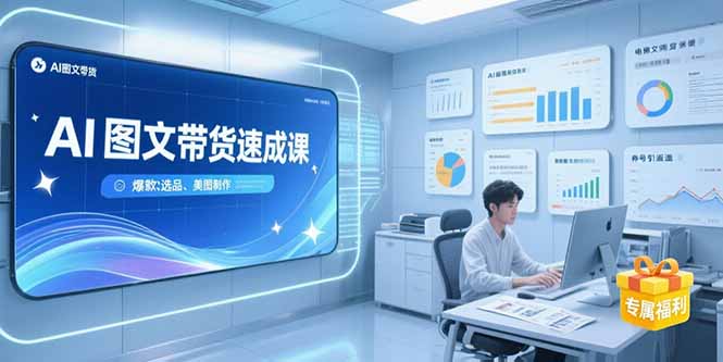 AI图文带货速成课，养号引流秘籍，爆款选品策略，美图制作全流程-万三聊项目