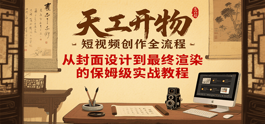 天工开物短视频创作全流程，从封面设计到最终渲染的保姆级实战教程-万三聊项目