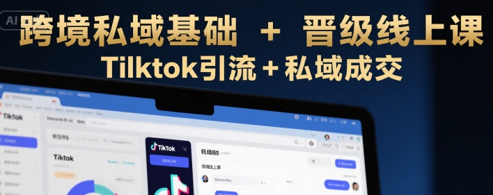 跨境私域基础+晋级线上课，Tilktok引流+私域成交-万三聊项目