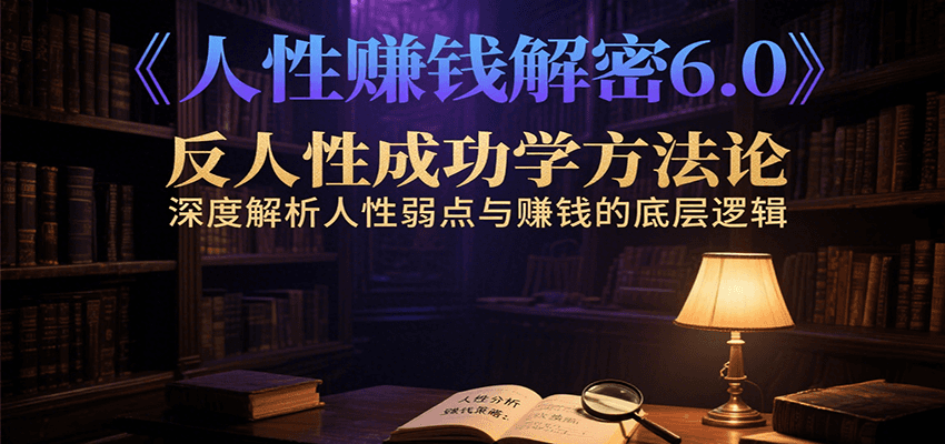 人性赚钱解密6.0，反人性成功学方法论，深度解析人性弱点与赚钱的底层逻辑-万三聊项目
