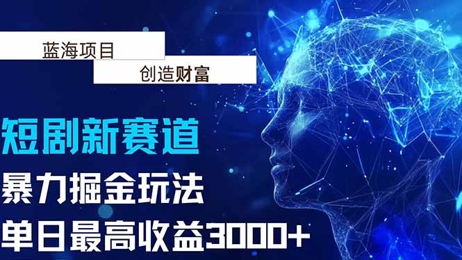 抖音新赛道，暴力掘金玩法，单日收益最高3000+-万三聊项目