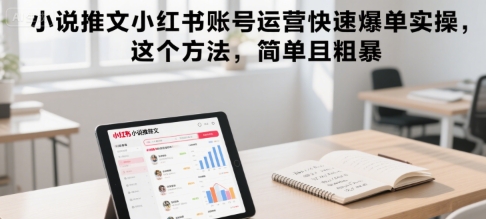 小说推文小红书账号运营快速爆单实操，这个方法，简单且粗暴-万三聊项目