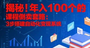 揭秘！年入100个的课程倒卖套路：3 步搭建自动化变现系统-万三聊项目