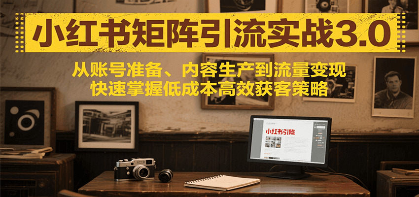 小红书矩阵引流3.0，从账号准备、内容生产到流量变现，快速掌握低成本高效获客策略-万三聊项目