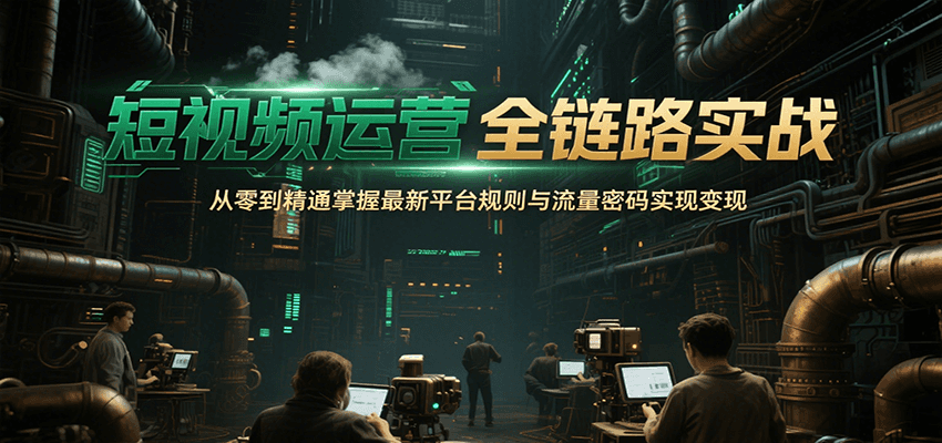 短视频运营全链路实战，从零到精通掌握最新平台规则与流量密码实现变现-万三聊项目