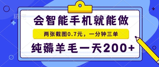 2025年零撸手机项目，二十秒一单，纯薅羊毛，一天200+做就有【揭秘】-万三聊项目