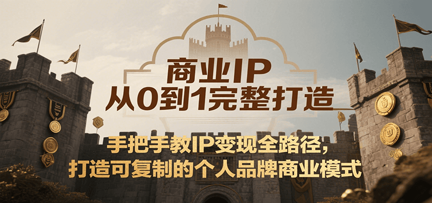 商业IP从0到1完整打造，手把手教IP变现全路径，打造可复制的个人品牌商业模式-万三聊项目