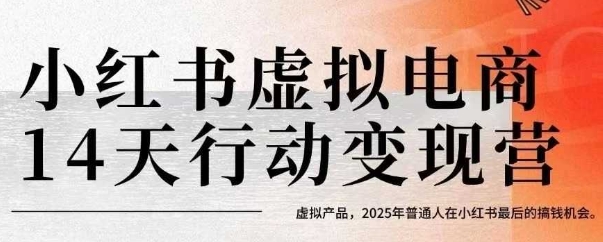小红书虚拟电商14天变现训练营，虚拟产品，2025年普通人在小红书最后的搞钱机会-万三聊项目
