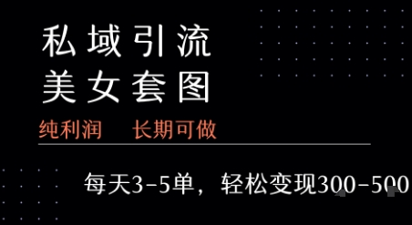 私域卖套图每天3-5单 每单利润99-2张+-万三聊项目