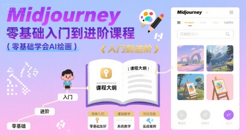 midjourney零基础入门到进阶课程，零基础学会AI绘画-万三聊项目