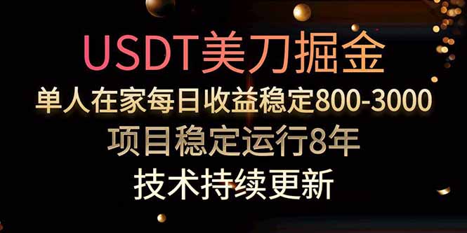 USDT美刀掘金，单人每日收益800-3000，稳定运行8年-万三聊项目
