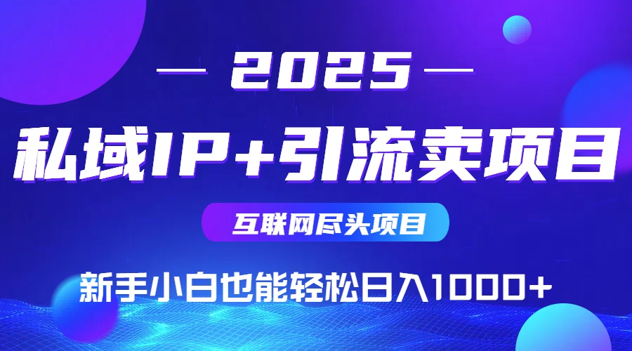 2025网创尽头项目，私域IP+引流，新手小白也能在家日入1000+-万三聊项目