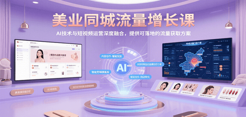 美业同城流量增长课，AI技术与短视频运营深度融合，提供可落地的流量获取方案-万三聊项目