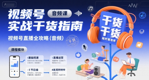 视频号实战干货指南，视频号直播全攻略(音频)-万三聊项目