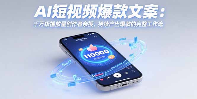 AI短视频爆款文案：千万级播放量创作者亲授，持续产出爆款的完整工作流-万三聊项目