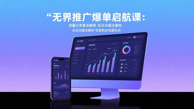 无界推广爆单启航课：流量分发算法解密 后台功能全解析 投放前必知避坑点-万三聊项目