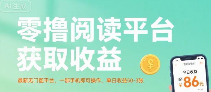 零撸阅读平台获取收益，最新无门槛平台，一部手机即可操作，单日收益50-3张【揭秘】-万三聊项目