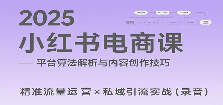 2025小红书电商课：解析算法，创作高转化内容，助力卖家获取流量实现变现(录音)-万三聊项目