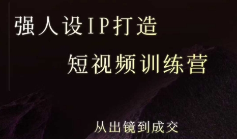 强人设ip打造课，8月最新5天短视频ip训练营，从出镜到成交-万三聊项目