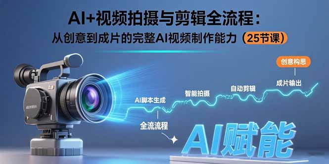 AI+视频拍摄与剪辑全流程：从创意到成片的完整AI视频制作能力(25节课-万三聊项目