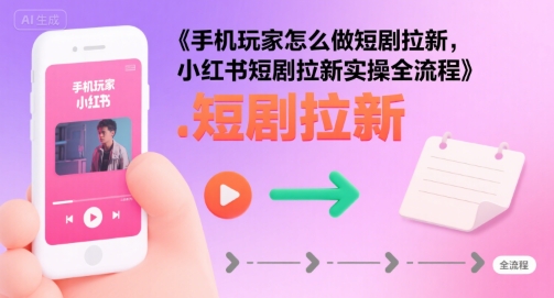 手机玩家怎么做短剧拉新，小红书短剧拉新实操全流程-万三聊项目