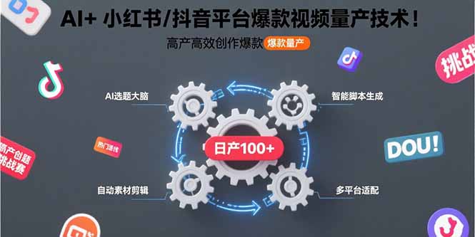 AI+小红书/抖音平台爆款视频量产技术：高产高效创作爆款视频！-万三聊项目
