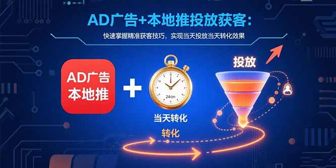 AD广告+本地推投放获客：快速掌握精准获客技巧，实现当天投放当天转化效果-万三聊项目