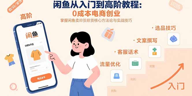 闲鱼从入门到高阶教程：0成本电商创业，掌握闲鱼卖货核心方法论与实战技巧-万三聊项目