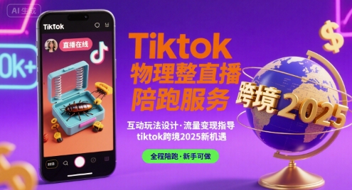 Tiktok物理整蛊直播陪跑服务-tiktok跨境2025-万三聊项目