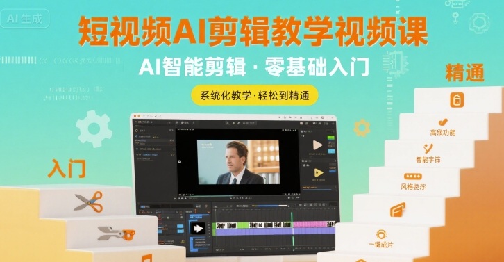 短视频AI剪辑教学视频课，入门到精通-万三聊项目