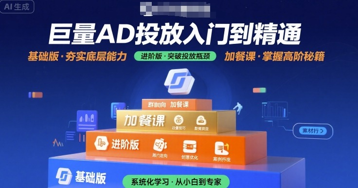 巨量AD投放入门到精通，基础版+进阶版+加餐课-万三聊项目