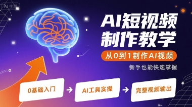 AI短视频制作教学，从0到1制作AI视频-万三聊项目