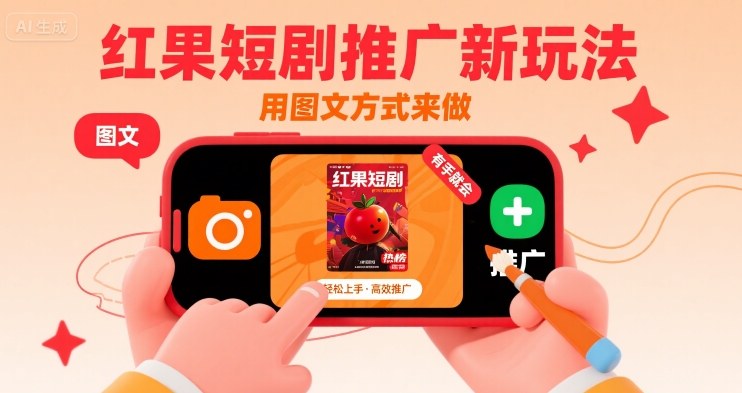 红果短剧推广新玩法，用图文方式来做，有手就会-万三聊项目