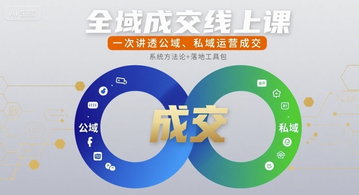 全域成交线上课，一次讲透公域、私域运营成交-万三聊项目